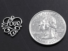 Load image into Gallery viewer, Heart Love Sterling Silver Filigree Charm Pendant, Choose Quantity - SP123 - BeadPrism
