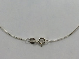 18 inch 925 Sterling Silver 0.9 mm Box Chain Necklace. Stamped 925 Italy Finished Chain.-  SCHB181 - BeadPrism