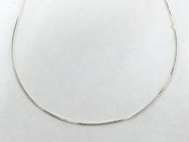 22 inch 925 Sterling Silver 0.9 mm Box Chain Necklace. Stamped 925 Italy Finished Chain.-  SCHB221 - BeadPrism