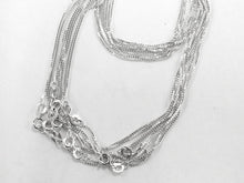 Load image into Gallery viewer, 10 pc 925 Sterling Silver Box Chain 14, 16, 18, 20, 22, 24" Necklace 0.9mm Stamped 925 - SCHBXX1-10 - BeadPrism