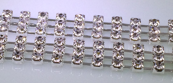 Crystal Rhinestone Competition Bling Bikini connector chain 6.25" Set to Posing Figure Suit NPC IFBB - BeadPrism