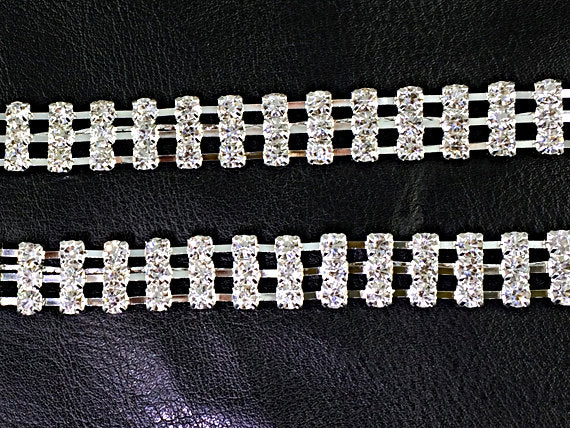 Crystal Rhinestone Competition Bling Bikini connector chain 6.25" Set to Posing Figure Suit NPC IFBB - BeadPrism