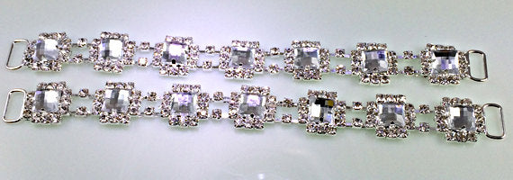 Rhinestone Competition Bling Bikini connector chain 7.25" Set for Posing/Figure Suits NPC IFBB-RC104 - BeadPrism