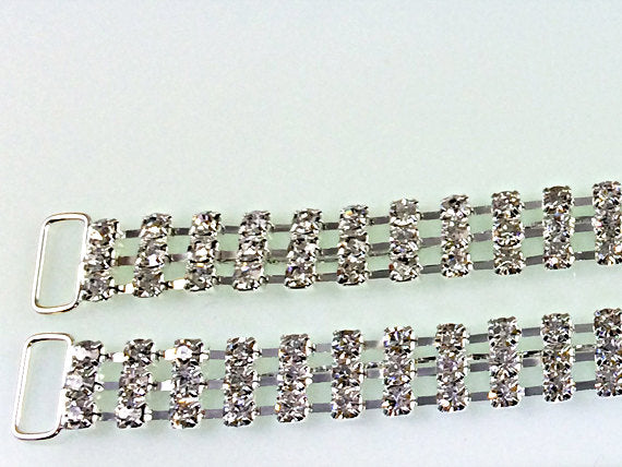 Crystal Rhinestone Competition Bling Bikini connector chain 6.25" Set to Posing Figure Suit NPC IFBB - BeadPrism