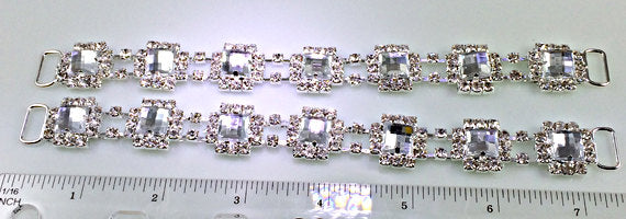 4 Pcs ( 2 Sets ) Bikini connectors Fitness Competition Crystal Rhinestone 7.25 Inch, IFBB -RC104-4 - BeadPrism