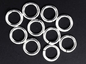 Sterling silver Jump Rings SNAPEEZ, OPEN 10 pcs Bulk 10 mm 14 gauge ga g thick - SnapeezSS10-10 - BeadPrism