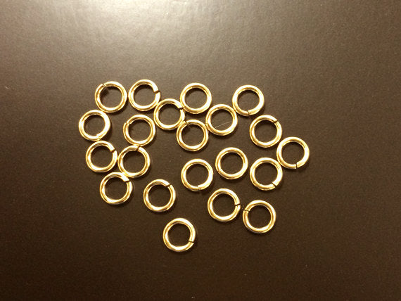 14k Gold Filled Jump Rings Jumplocks, OPEN, 10 pcs , 6 mm, 16 gauge ga g thick, wholesale - JL06Gf10 - BeadPrism