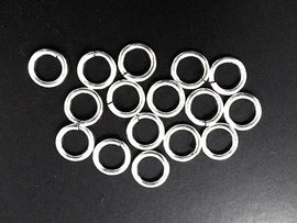 10Pcs Open Jump Rings Sterling silver Jumplocks LOCKING, 8 mm, 16 ga thick wholesale JL08Ss10 - BeadPrism