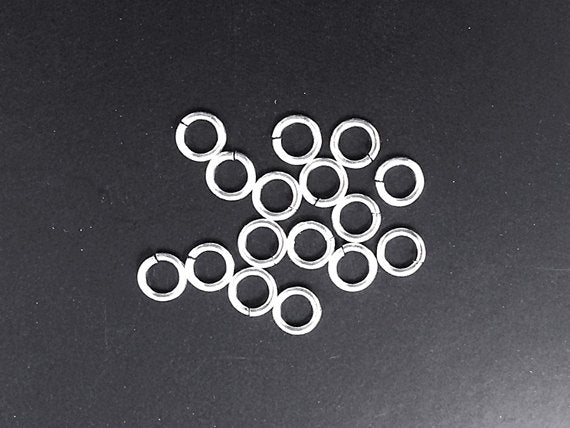 6mm Silver Filled Jump Rings Jumplocks , OPEN, 25 pcs 18 gauge ga g thick, wholesale - JL06SF25 - BeadPrism