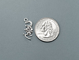 Good Luck Sterling Silver Charm,  Horse Shoe, Four Leaf Clover, Wish Bone - SP 327 - BeadPrism