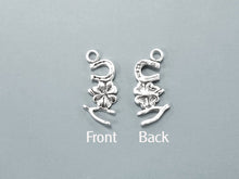 Load image into Gallery viewer, Good Luck Sterling Silver Charm,  Horse Shoe, Four Leaf Clover, Wish Bone - SP 327 - BeadPrism