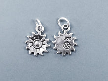 Load image into Gallery viewer, Sun Sterling Silver Charm, Celestial Charm, stamped 925, Made in USA, 12mm x 8mm  - SP649 - BeadPrism