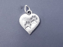 Load image into Gallery viewer, Heart Double Paw Print Pet Lovers 925 Sterling Silver Charm Pendant,  - SP672 - BeadPrism