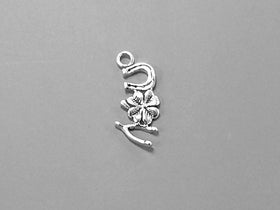 Good Luck Sterling Silver Charm,  Horse Shoe, Four Leaf Clover, Wish Bone - SP 327 - BeadPrism