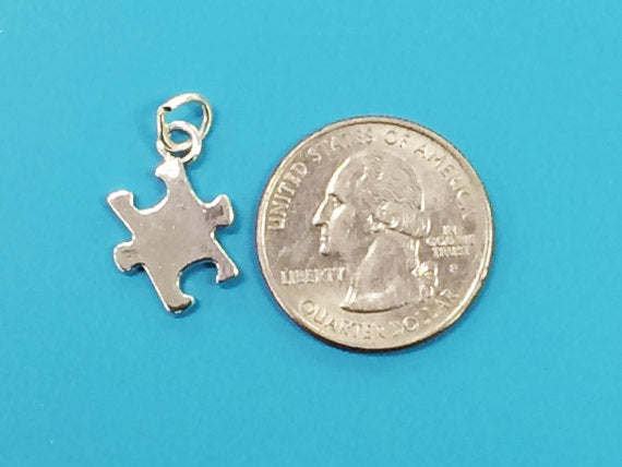 Autism Awareness Puzzle Charm 20x15mm Marked 925 Sterling Silver Pendant -SP671 - BeadPrism