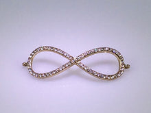 Load image into Gallery viewer, Infinity Micro Rhinestone Pave Set with Loops Connector Gold Plated, Infinity Link - RF105GP - BeadPrism