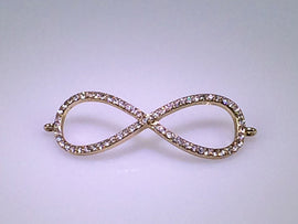 Infinity Micro Rhinestone Pave Set with Loops Connector Gold Plated, Infinity Link - RF105GP - BeadPrism