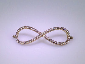 Infinity Micro Rhinestone Pave Set with Loops Connector Gold Plated, Infinity Link - RF105GP - BeadPrism