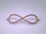 Infinity Micro Rhinestone Pave Set with Loops Connector Gold Plated, Infinity Link - RF105GP