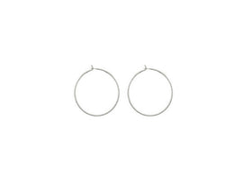 5 Pair 24mm Earring Hoops Sterling Silver Earring Components BULK Wholesale-SF1533-10 - BeadPrism