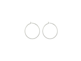5 Pair 24mm Earring Hoops Sterling Silver Earring Components BULK Wholesale-SF1533-10 - BeadPrism