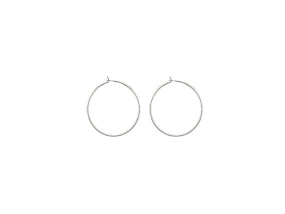 24mm Earring Hoops Sterling Silver Earring Components-5 Pair (10 Pcs) BULK Wholesale- SF1533-5 Pair - BeadPrism
