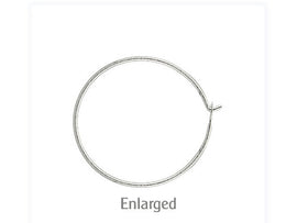 24mm Earring Hoops Sterling Silver Earring Components-1 Pair (2 Pcs)- SF1533-1 Pair - BeadPrism