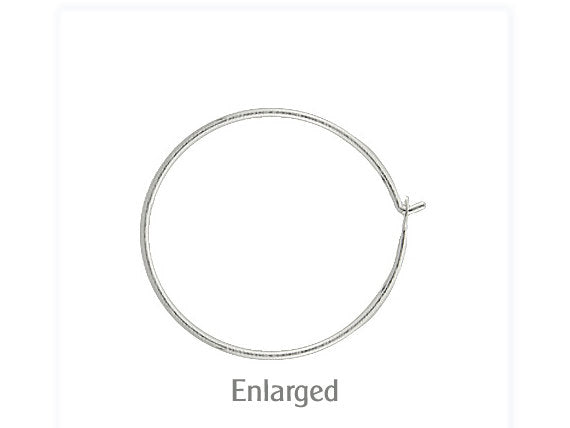 24mm Earring Hoops Sterling Silver Earring Components-5 Pair (10 Pcs) BULK Wholesale- SF1533-5 Pair - BeadPrism