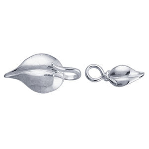 Sterling Silver Leaf Hook and Eye Clasp 1 Set (2 Pcs),BB Findings, Leaf Hook and eye clasp - SF671 - BeadPrism