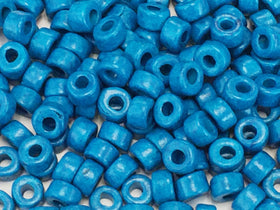 100 Mykonos Mini Tubes, 6mm X 4mm Blue Greek Ceramic Spacer Beads  (SKU#CT1#29 - BeadPrism