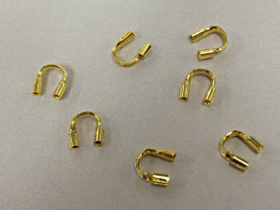50 Pcs Wire Guardian Protector Gold Plated Copper 4.5mm, Cable Timble Lead/Nickle Free PBF319GP - BeadPrism