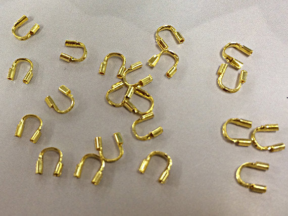 50 Pcs Wire Guardian Protector Gold Plated Copper 4.5mm, Cable Timble Lead/Nickle Free PBF319GP - BeadPrism