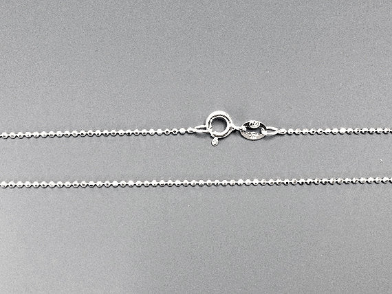 925 Sterling Silver Diamond Cut 1.2mm Italy Bead Chain 16, 18, 20, 30" Necklace Mark 925 - SC12BCDXX - BeadPrism