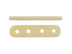 25 Pcs Bone Choker Spacers 4 Hole Ivory Cream 36mm, Native American Supplies, Separator Bars - BSP4W - BeadPrism