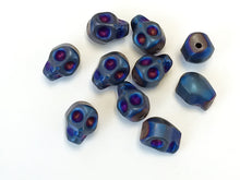 Load image into Gallery viewer, Blue Pyrite Skull Beads 10mm  1 mm Hole  - 10 Pcs - SPYR101 - BeadPrism