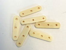 Load image into Gallery viewer, 25 Pcs Bone Spacers 3 Hole Cream 33mm Native American Craft Supplies 2mm hole Separator Bars - BSP3W - BeadPrism