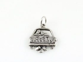 Just Married Charm,  925 Sterling Silver Charms & Necklace, Wedding Charms, Marriage Charms - SP457 - BeadPrism