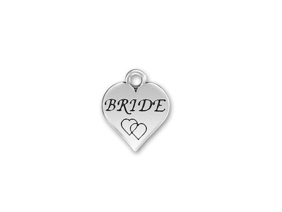 10 Pcs Bride Charm,  18 mm, Antique silver finish TierraCast Lead Free Pewter - PPP853 - BeadPrism