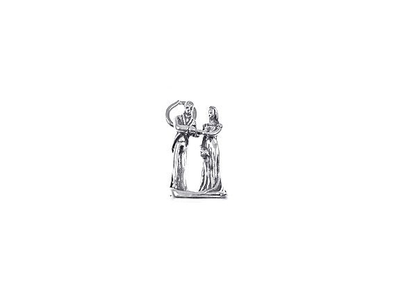Bride and Groom Charm, 925 Sterling Silver, Wedding Charms, Marraige Charms - SP453 - BeadPrism