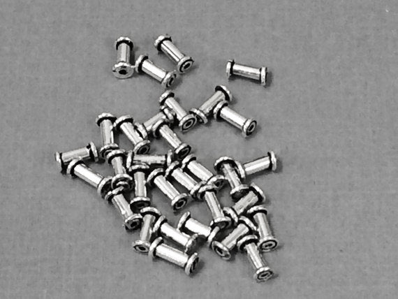 Bali Beads Oxidized Antiqued Sterling Silver 12 Pcs, 925 Sterling Silver - AS728 - BeadPrism