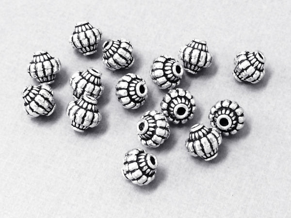 10mm Bali Beads Oxidized Antiqued Sterling Silver 2 Pcs, 925 Sterling Silver - A429 - BeadPrism