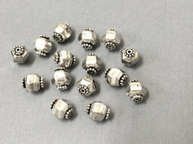 Bali Beads Oxidized Antiqued Sterling Silver 2 Pcs, 925 Sterling Silver - G2 (VJ57) - BeadPrism