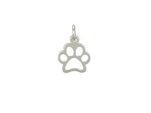 Load image into Gallery viewer, Small Paw Print Sterling Silver Charm Pendant - Paw Charms - Furry Animal Jewelry Charm- SP936 - BeadPrism