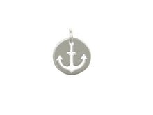 Load image into Gallery viewer, Cut-Out Anchor Disc Sterling Silver Charm Pendant, 15 x 12mm - SP937 - BeadPrism