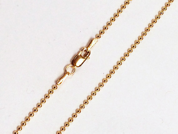 14K Gold Filled 1.5 mm Bead Chain 18" Finished Necklace with Lobster Clasp  -  GFC15BC18 - BeadPrism