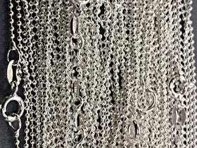 1.2mm Sterling Silver Ball Bead Chain 14, 16, 18, 20, 24, 30in Italian Necklace 925 Mark - SC12BCXX - BeadPrism