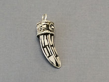 Load image into Gallery viewer, Tibetan Horn Pendant, Ivory white Mosiac and silver Inlay, 1.5 Inch, Small Amulet pendant - AP113-WS - BeadPrism