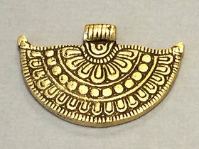 Tribal Amulet Brass Pendant, Antique Sunburst Design Ethnic, Vintage, 2.25 Inch - AP119 - BeadPrism