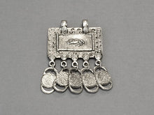 Load image into Gallery viewer, Indian Amulet Pendant - Antique Silver Finish Ethnic, Tribal, Vintage- Large 2.25 Inch - AP117 - BeadPrism