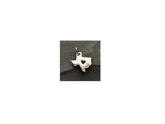 I Love Texas USA State Sterling Silver Charm Pendant, State Charms, Texas State Jewelry - SP940 - BeadPrism